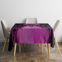 Personalised Moko Kauae New Zealand Tablecloth Maori Chin Tattoo Pink - Polynesian Pride
