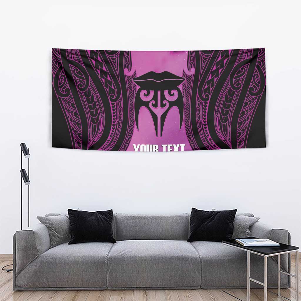 Personalised Moko Kauae New Zealand Tapestry Maori Chin Tattoo Pink - Polynesian Pride