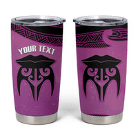 Personalised Moko Kauae New Zealand Tumbler Cup Maori Chin Tattoo Pink - Polynesian Pride
