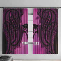 Personalised Moko Kauae New Zealand Window Curtain Maori Chin Tattoo Pink - Polynesian Pride