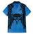Personalised Moko Kauae New Zealand Family Matching Short Sleeve Bodycon Dress and Hawaiian Shirt Maori Chin Tattoo Blue - Polynesian Pride