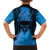 Personalised Moko Kauae New Zealand Family Matching Tank Maxi Dress and Hawaiian Shirt Maori Chin Tattoo Blue - Polynesian Pride