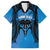 Personalised Moko Kauae New Zealand Family Matching Tank Maxi Dress and Hawaiian Shirt Maori Chin Tattoo Blue - Polynesian Pride
