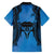 Personalised Moko Kauae New Zealand Family Matching Tank Maxi Dress and Hawaiian Shirt Maori Chin Tattoo Blue - Polynesian Pride