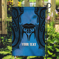 Personalised Moko Kauae New Zealand Garden Flag Maori Chin Tattoo Blue - Polynesian Pride