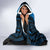 Personalised Moko Kauae New Zealand Hooded Blanket Maori Chin Tattoo Blue - Polynesian Pride