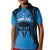 Personalised Moko Kauae New Zealand Kid Polo Shirt Maori Chin Tattoo Blue - Polynesian Pride
