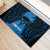 Personalised Moko Kauae New Zealand Rubber Doormat Maori Chin Tattoo Blue - Polynesian Pride