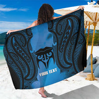 Personalised Moko Kauae New Zealand Sarong Maori Chin Tattoo Blue - Polynesian Pride
