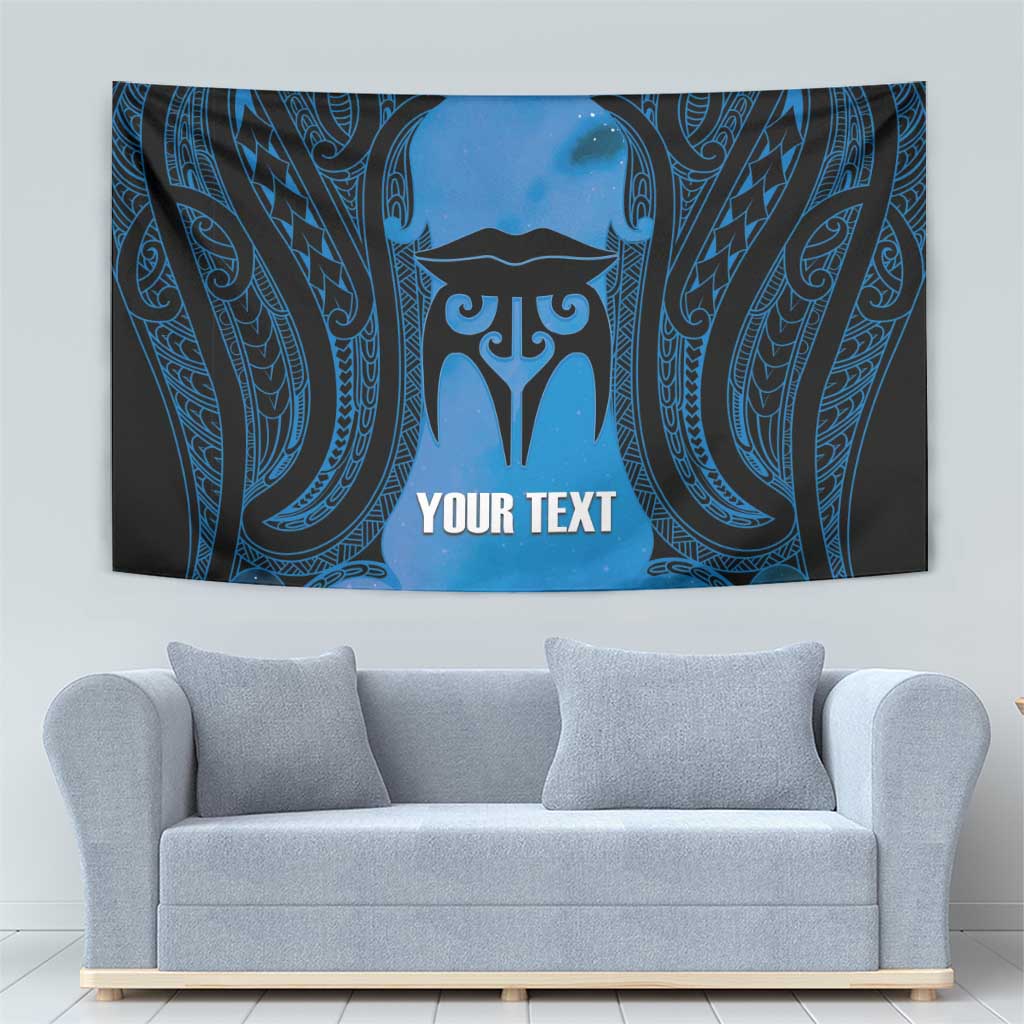 Personalised Moko Kauae New Zealand Tapestry Maori Chin Tattoo Blue - Polynesian Pride