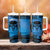 Personalised Moko Kauae New Zealand Tumbler With Handle Maori Chin Tattoo Blue - Polynesian Pride