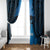 Personalised Moko Kauae New Zealand Window Curtain Maori Chin Tattoo Blue - Polynesian Pride