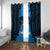 Personalised Moko Kauae New Zealand Window Curtain Maori Chin Tattoo Blue - Polynesian Pride