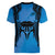 Personalised Moko Kauae New Zealand Women V-Neck T-Shirt Maori Chin Tattoo Blue - Polynesian Pride