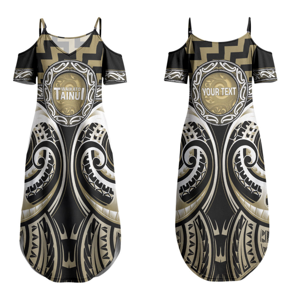 Aotearoa Waikato Tainui Personalised Couples Matching Summer Maxi Dress and Hawaiian Shirt Maori Iwi Poutama Puhoro Tattoo LT14 - Polynesian Pride