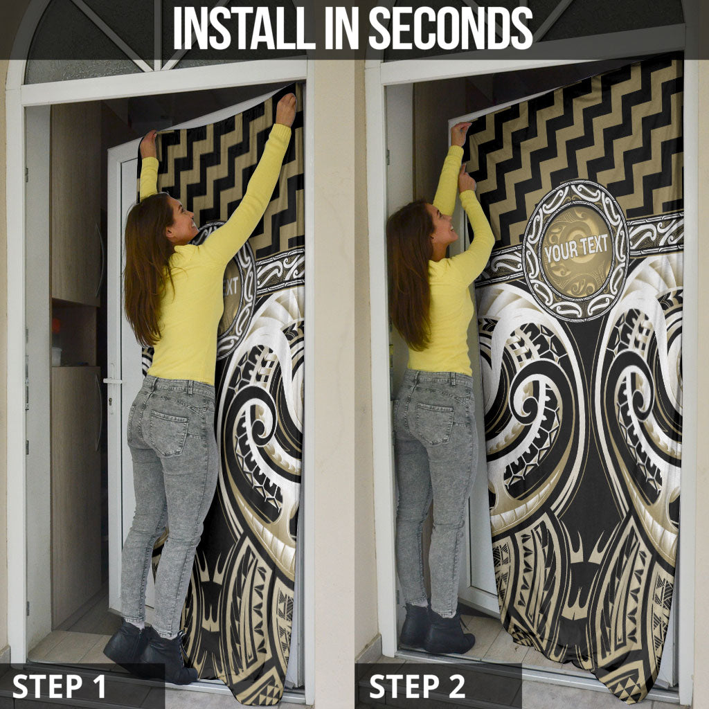 Aotearoa Waikato Tainui Personalised Door Cover Maori Iwi Poutama Puhoro Tattoo LT14 - Polynesian Pride