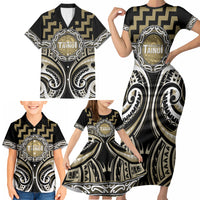 Aotearoa Waikato Tainui Personalised Family Matching Short Sleeve Bodycon Dress and Hawaiian Shirt Maori Iwi Poutama Puhoro Tattoo LT14 - Polynesian Pride