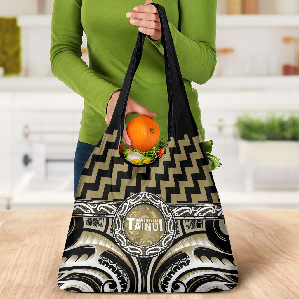 Aotearoa Waikato Tainui Grocery Bag Maori Iwi Poutama Puhoro Tattoo LT14 - Polynesian Pride