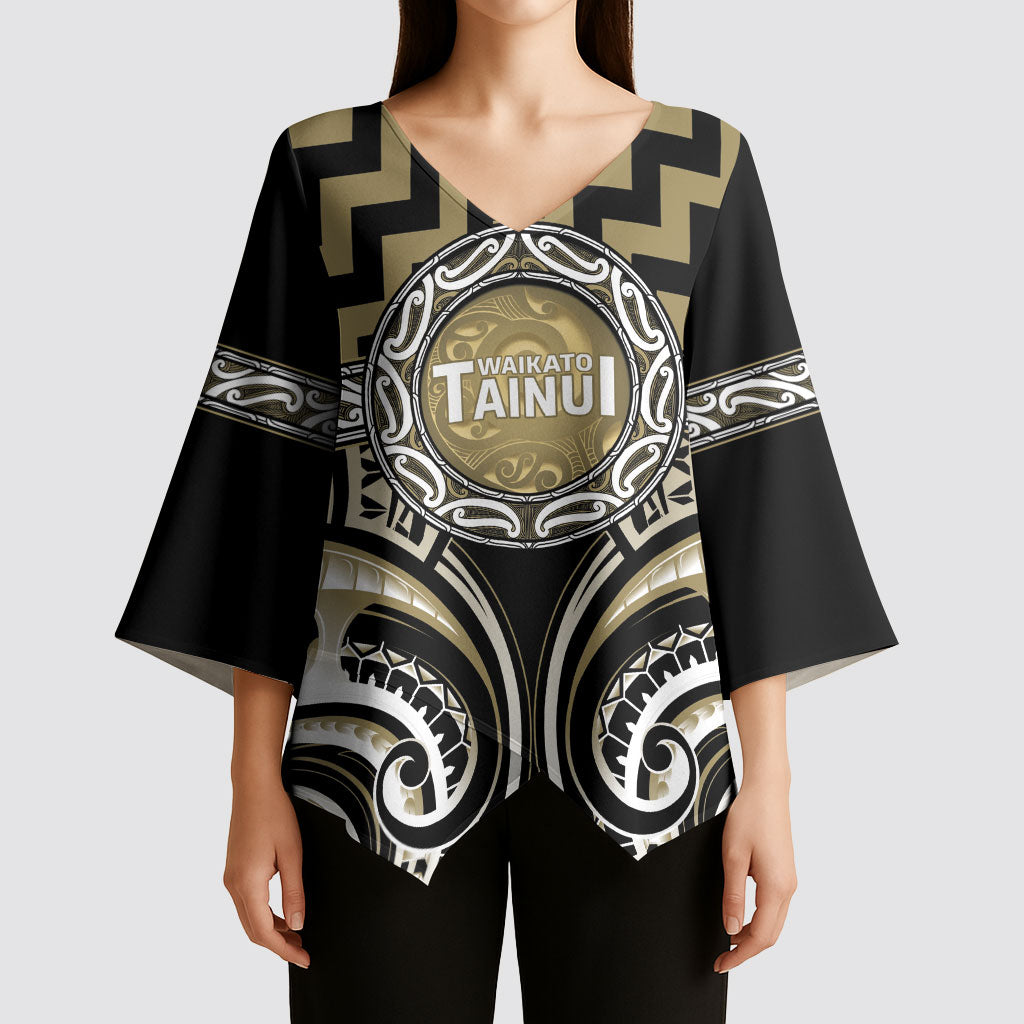 Aotearoa Waikato Tainui Personalised Kimono Sleeve Blouse Maori Iwi Poutama Puhoro Tattoo LT14 - Polynesian Pride