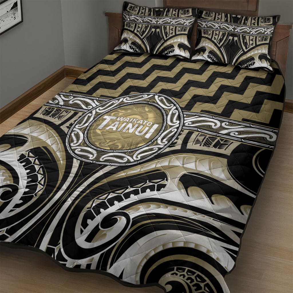 Aotearoa Waikato Tainui Quilt Bed Set Maori Iwi Poutama Puhoro Tattoo LT14 - Polynesian Pride