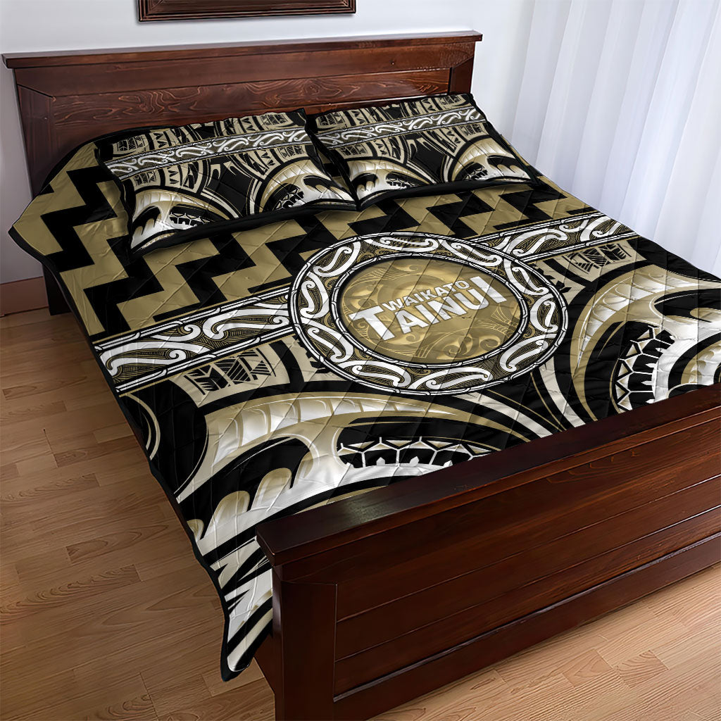 Aotearoa Waikato Tainui Quilt Bed Set Maori Iwi Poutama Puhoro Tattoo LT14 - Polynesian Pride