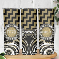 Aotearoa Waikato Tainui Personalised Skinny Tumbler Maori Iwi Poutama Puhoro Tattoo LT14 - Polynesian Pride