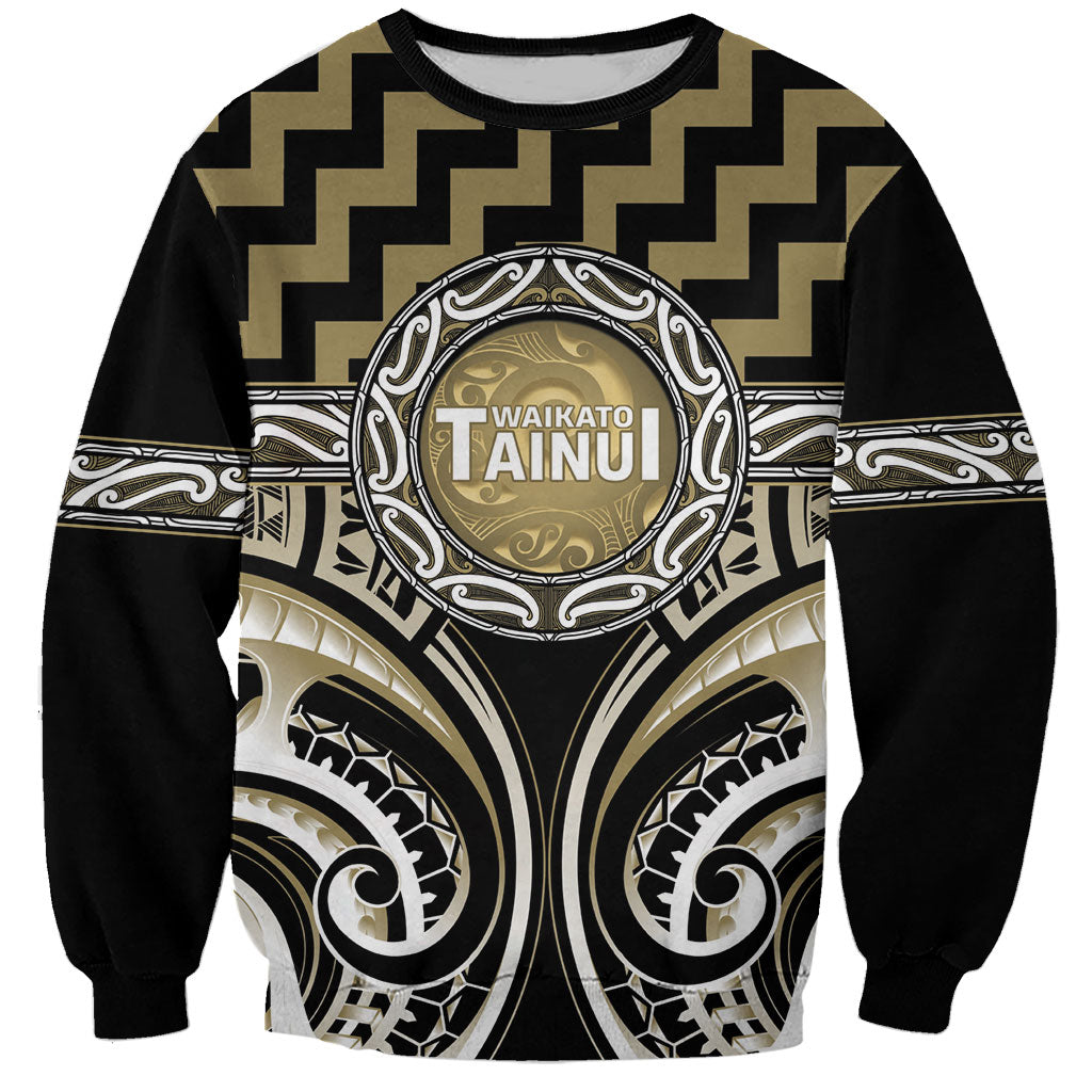 Aotearoa Waikato Tainui Personalised Sweatshirt Maori Iwi Poutama Puhoro Tattoo LT14 Unisex Old Yellow - Polynesian Pride