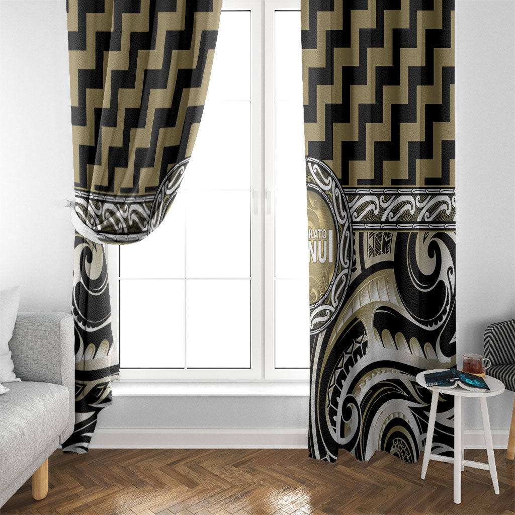 Aotearoa Waikato Tainui Window Curtain Maori Iwi Poutama Puhoro Tattoo LT14 - Polynesian Pride