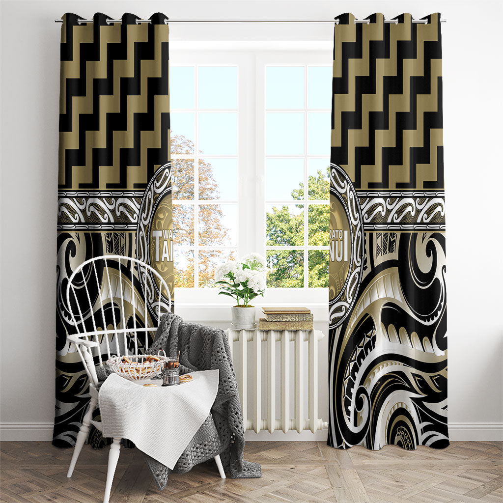 Aotearoa Waikato Tainui Window Curtain Maori Iwi Poutama Puhoro Tattoo LT14 - Polynesian Pride