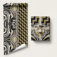 Aotearoa Waikato Tainui Wrapping Paper Maori Iwi Poutama Puhoro Tattoo LT14 58" × 23" Old Yellow - Polynesian Pride