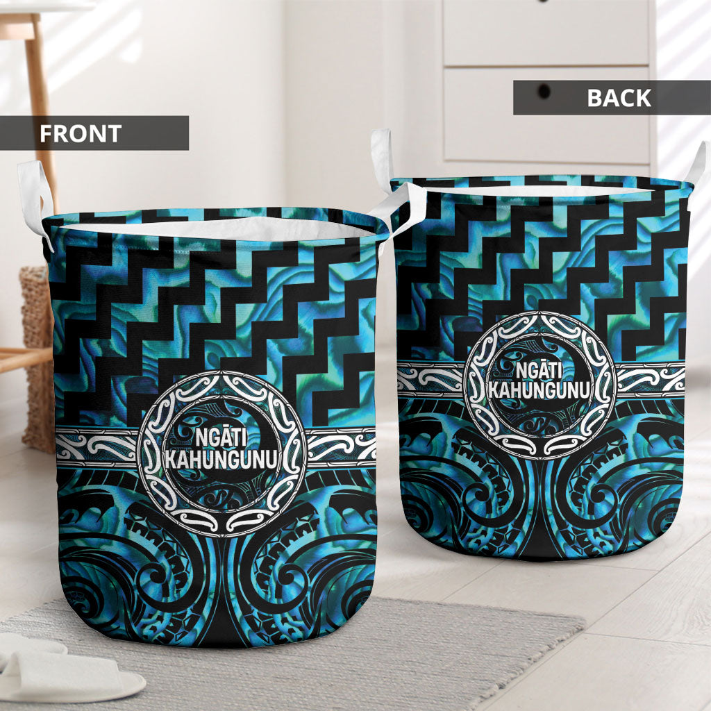 Aotearoa Ngati Kahungunu Laundry Basket Maori Iwi Poutama Puhoro Tattoo LT14 - Polynesian Pride