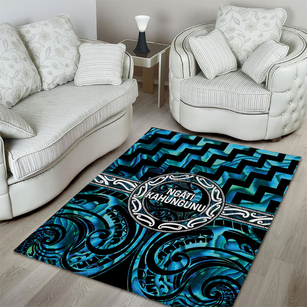 Aotearoa Ngati Kahungunu Area Rug Maori Iwi Poutama Puhoro Tattoo LT14 - Polynesian Pride