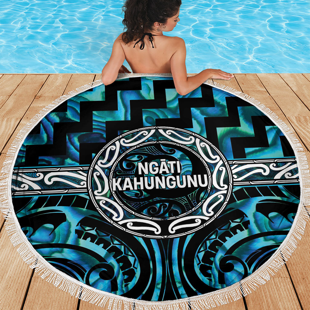 Aotearoa Ngati Kahungunu Beach Blanket Maori Iwi Poutama Puhoro Tattoo LT14 - Polynesian Pride
