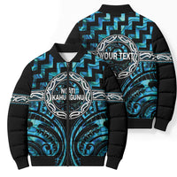 Aotearoa Ngati Kahungunu Personalised Bomber Puffer Jacket Maori Iwi Poutama Puhoro Tattoo LT14 - Polynesian Pride