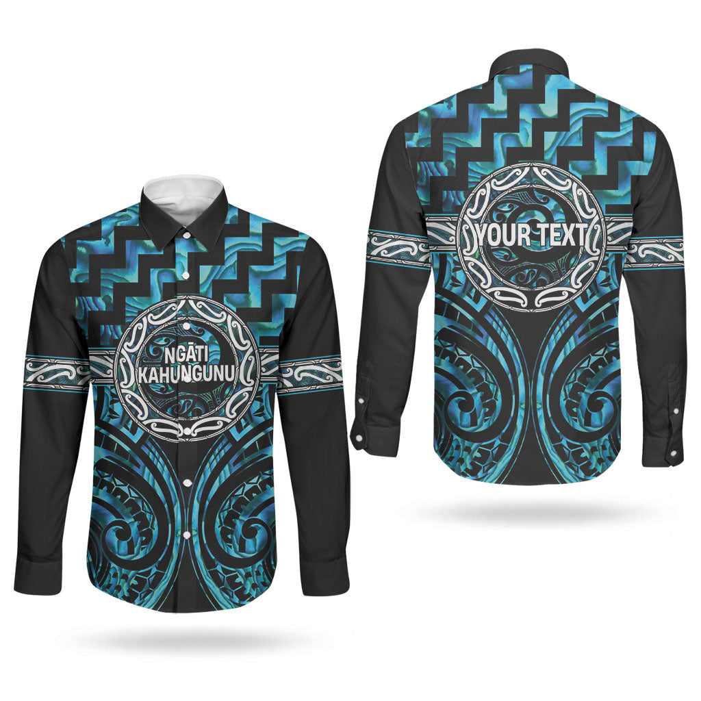 Aotearoa Ngati Kahungunu Personalised Couples Matching Mermaid Dress and Long Sleeve Button Shirt Maori Iwi Poutama Puhoro Tattoo LT14 - Polynesian Pride