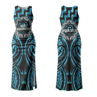 Aotearoa Ngati Kahungunu Personalised Couples Matching Tank Maxi Dress and Long Sleeve Button Shirt Maori Iwi Poutama Puhoro Tattoo LT14 - Polynesian Pride