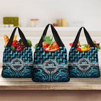 Aotearoa Ngati Kahungunu Grocery Bag Maori Iwi Poutama Puhoro Tattoo LT14 3-pack One Size Turquoise - Polynesian Pride