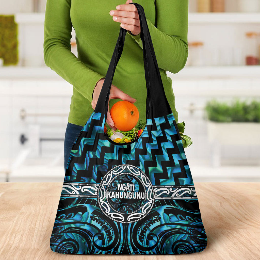 Aotearoa Ngati Kahungunu Grocery Bag Maori Iwi Poutama Puhoro Tattoo LT14 - Polynesian Pride