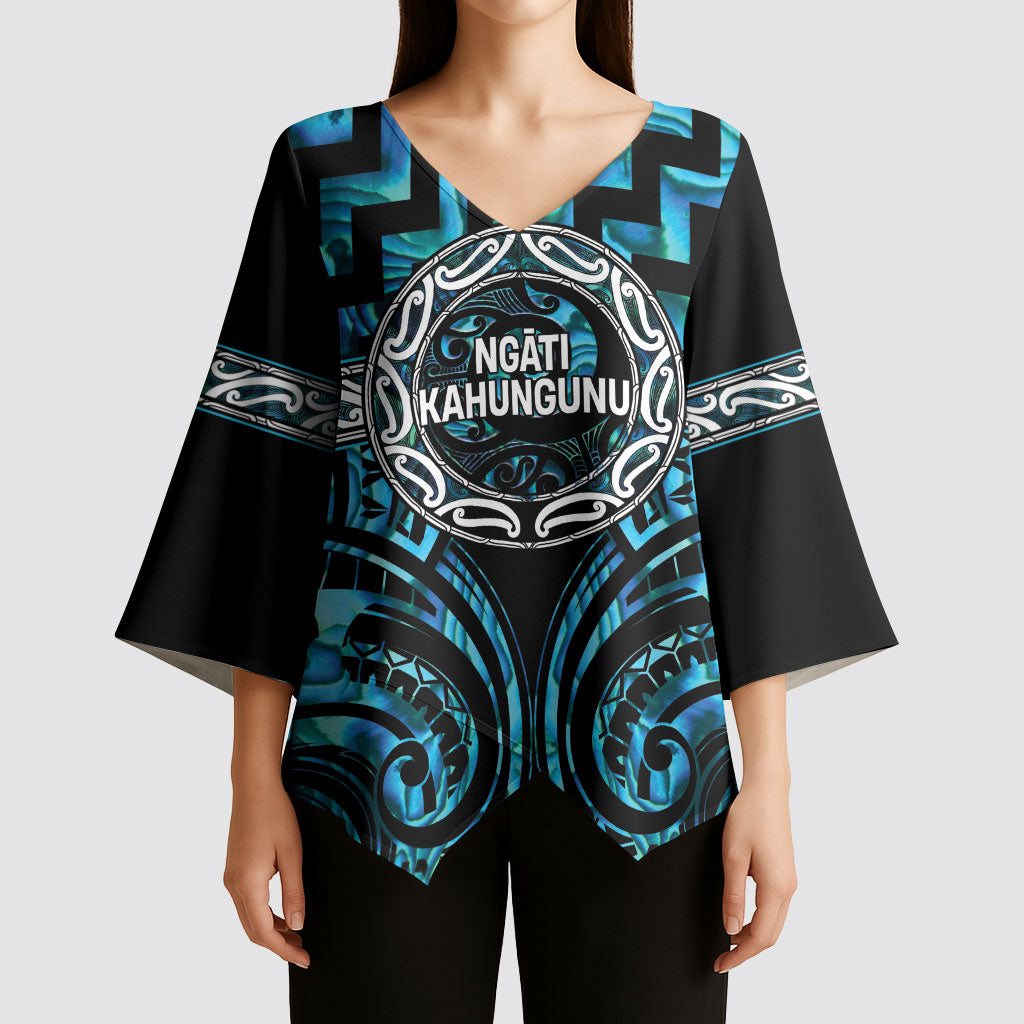 Aotearoa Ngati Kahungunu Personalised Kimono Sleeve Blouse Maori Iwi Poutama Puhoro Tattoo LT14 - Polynesian Pride