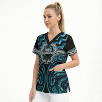 Aotearoa Ngati Kahungunu Personalised Scrub Top Maori Iwi Poutama Puhoro Tattoo LT14 - Polynesian Pride