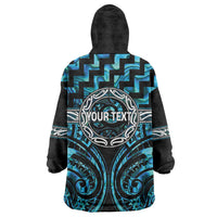 Aotearoa Ngati Kahungunu Personalised Wearable Blanket Hoodie Maori Iwi Poutama Puhoro Tattoo LT14 - Polynesian Pride