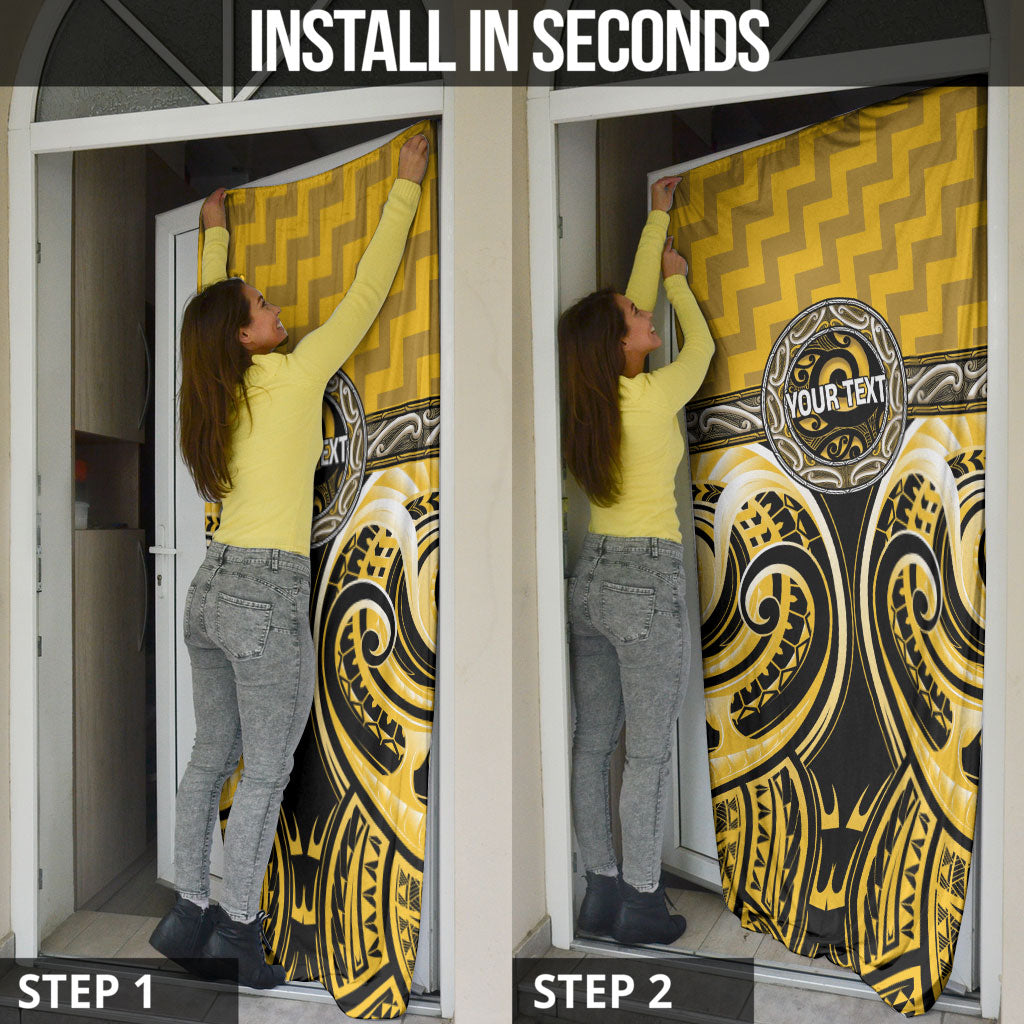Aotearoa Ngati Whatua Personalised Door Cover Maori Iwi Poutama Puhoro Tattoo LT14 - Polynesian Pride