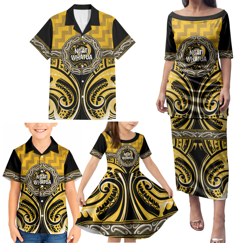Aotearoa Ngati Whatua Personalised Family Matching Puletasi and Hawaiian Shirt Maori Iwi Poutama Puhoro Tattoo LT14 - Polynesian Pride