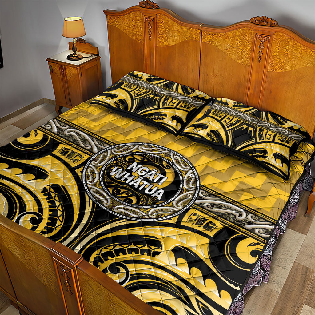 Aotearoa Ngati Whatua Quilt Bed Set Maori Iwi Poutama Puhoro Tattoo LT14 - Polynesian Pride