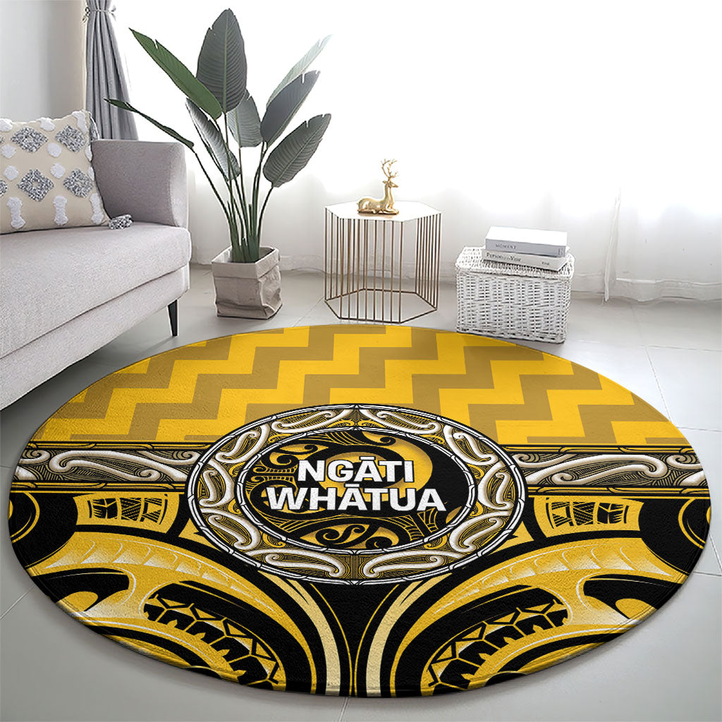 Aotearoa Ngati Whatua Round Carpet Maori Iwi Poutama Puhoro Tattoo LT14 - Polynesian Pride