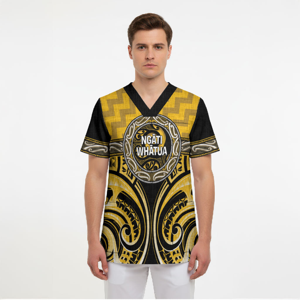 Aotearoa Ngati Whatua Personalised Scrub Top Maori Iwi Poutama Puhoro Tattoo LT14 - Polynesian Pride