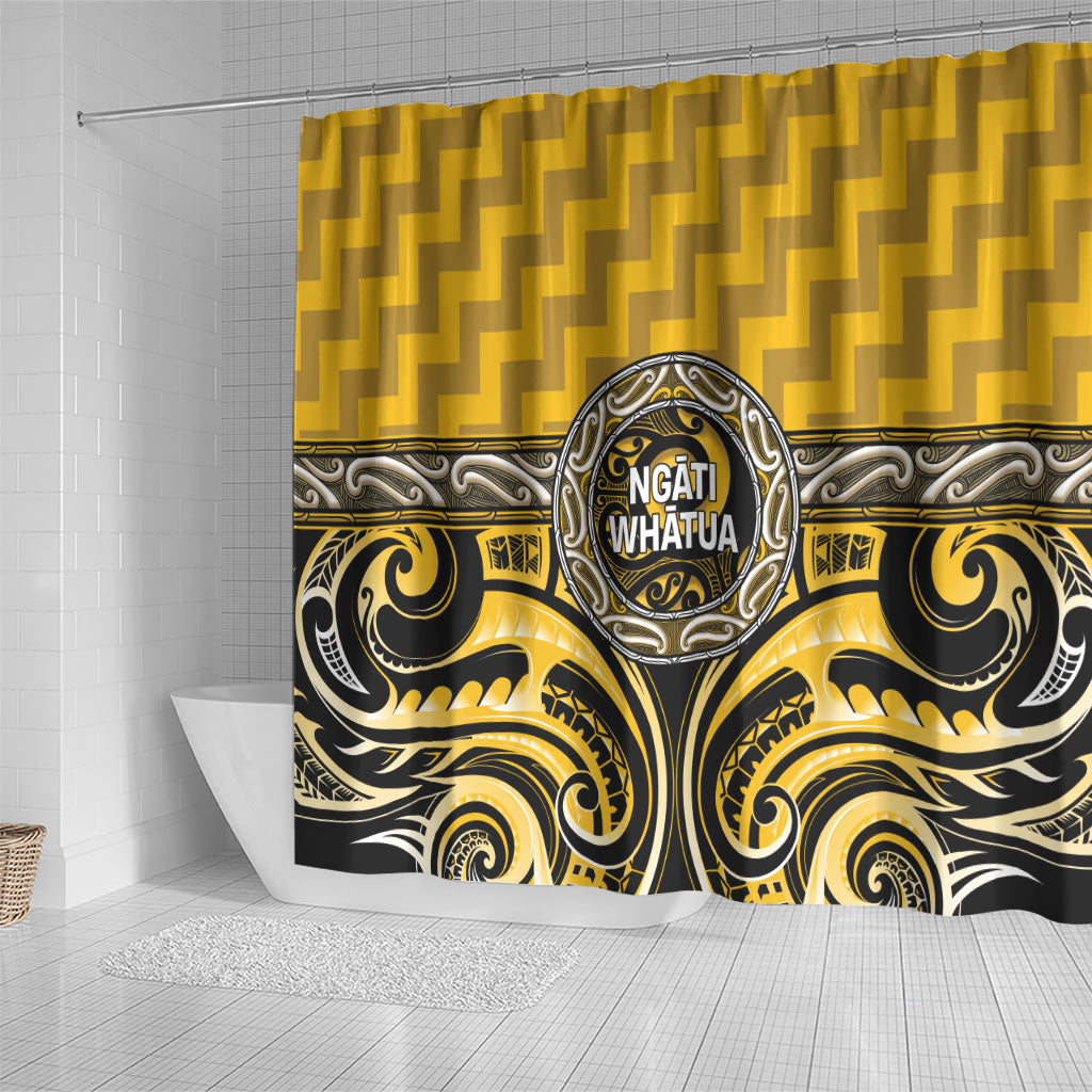 Aotearoa Ngati Whatua Shower Curtain Maori Iwi Poutama Puhoro Tattoo LT14 - Polynesian Pride