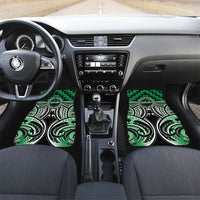 Aotearoa Ngati Maniapoto Personalised Car Mats Maori Iwi Poutama Puhoro Tattoo LT14 Set 2pcs - Front Green - Polynesian Pride