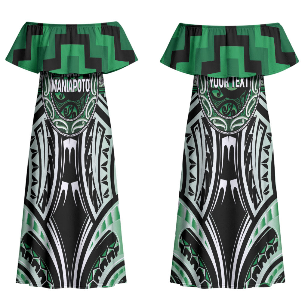 Aotearoa Ngati Maniapoto Personalised Couples Matching Off Shoulder Maxi Dress and Hawaiian Shirt Maori Iwi Poutama Puhoro Tattoo LT14 - Polynesian Pride