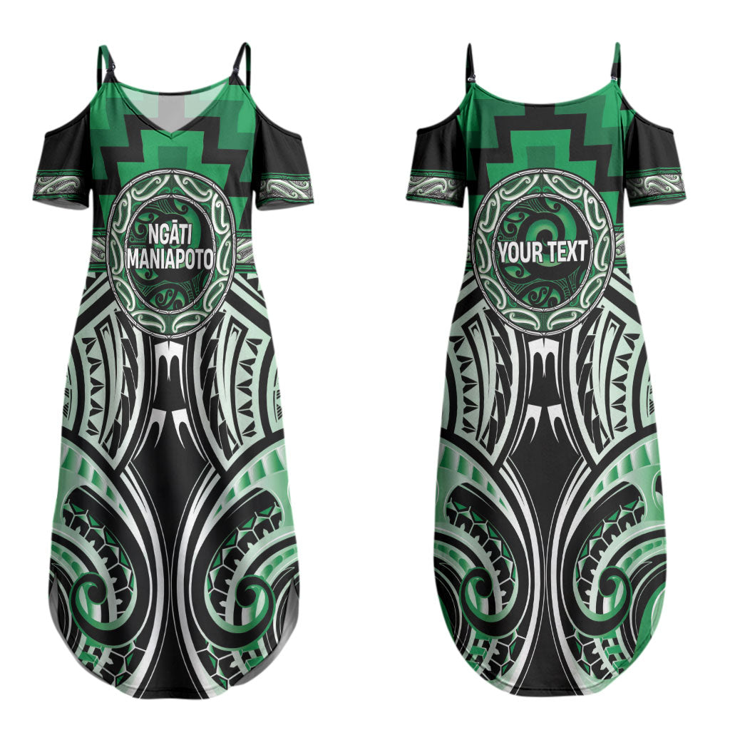 Aotearoa Ngati Maniapoto Personalised Couples Matching Summer Maxi Dress and Long Sleeve Button Shirt Maori Iwi Poutama Puhoro Tattoo LT14 - Polynesian Pride
